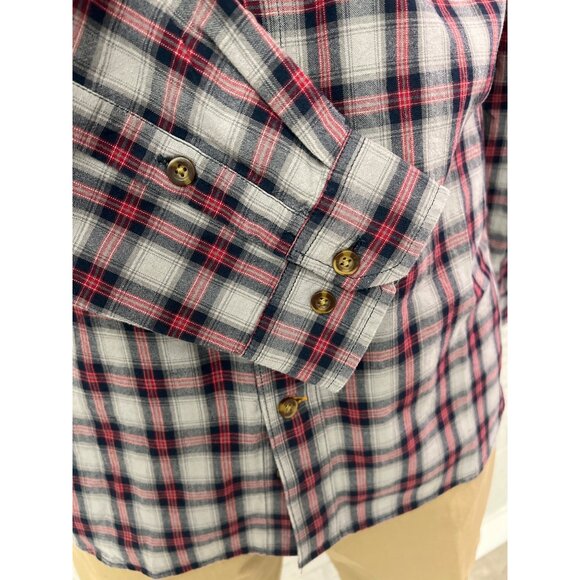 Carhartt Relaxed Fit Men Gray Red Long Sleeve Button Down Plaid Shirt Size M - Picture 7 of 11